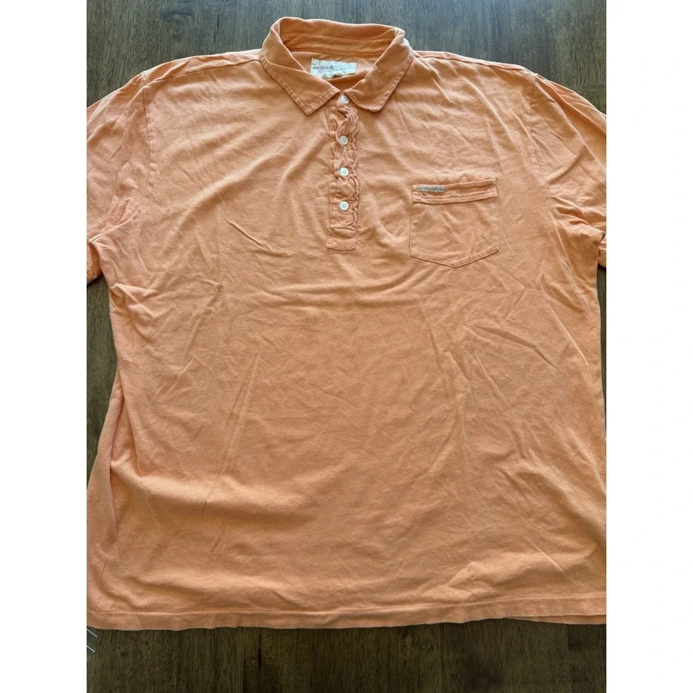 Denim & Supply Ralph Lauren Mens Polo Shirt Size XXL 2XL Orange Cotton Pocket